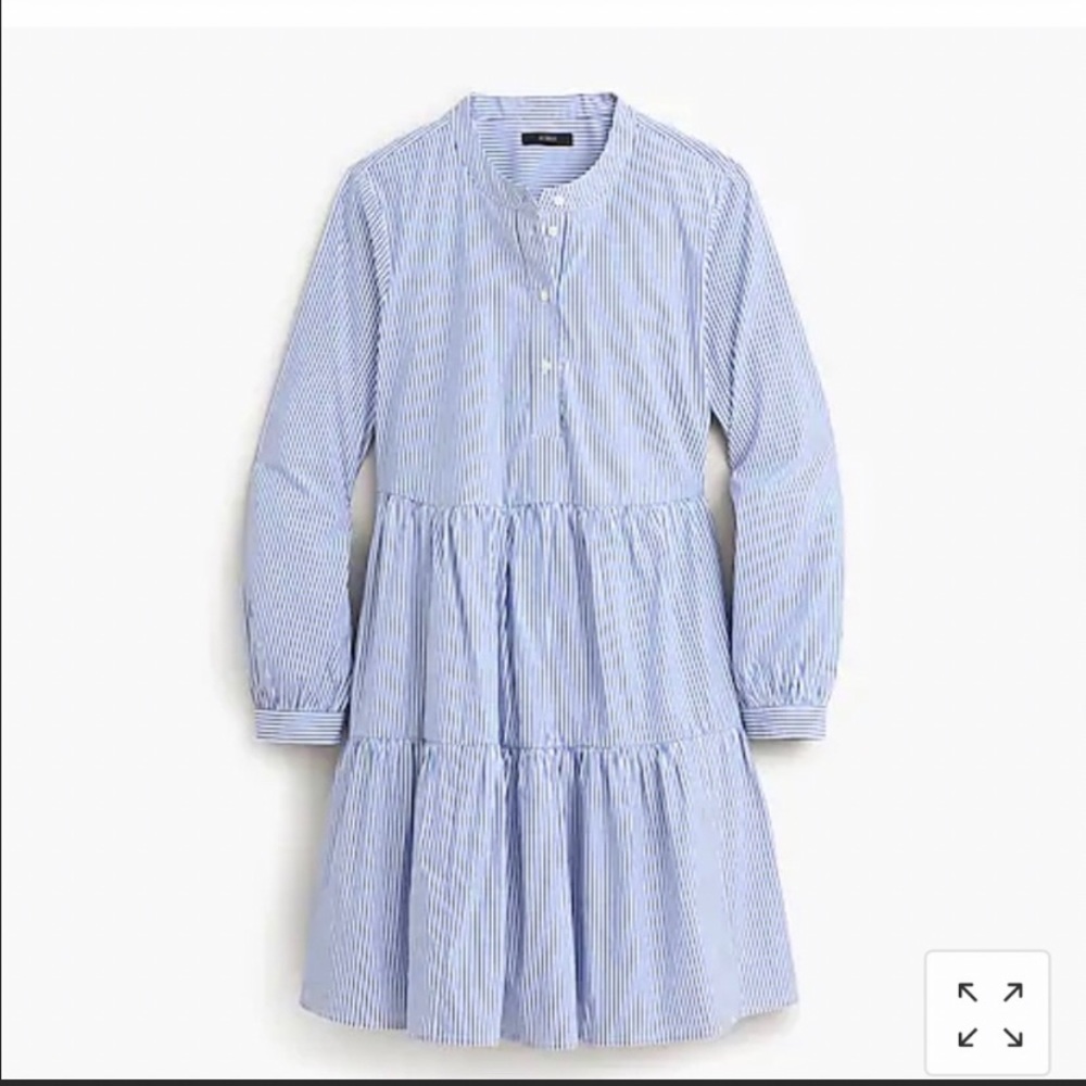 J Crew striped, long sleeve breezy dress